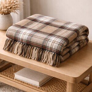 The Tartan Rug 100% Pure New Wool Plaid Blanket Throw 58x50 Made in Britain